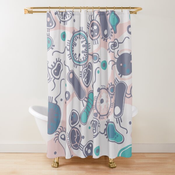 Eukaryote (pink / turquoise) Shower Curtain