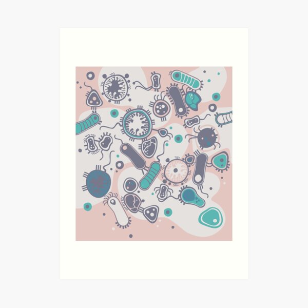 Eukaryote (rosa/türkis) Kunstdruck