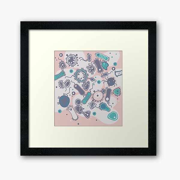 Eukaryote (pink / turquoise) Framed Art Print