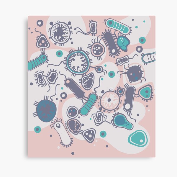 Eukaryote (pink / turquoise) Canvas Print