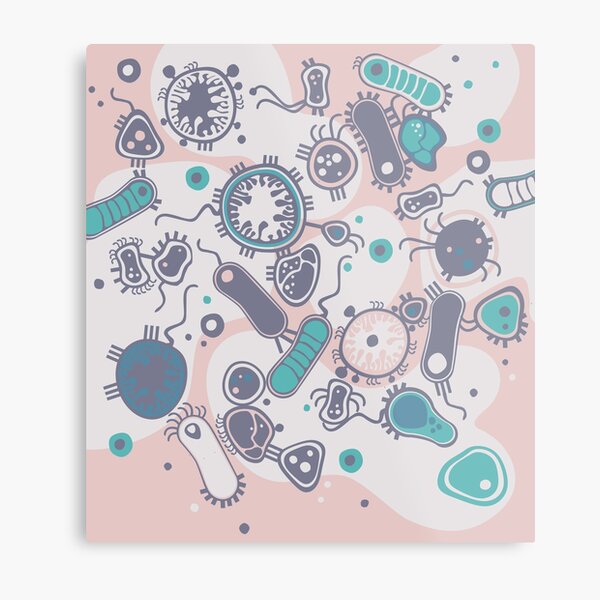 Eukaryote (pink / turquoise) Metal Print