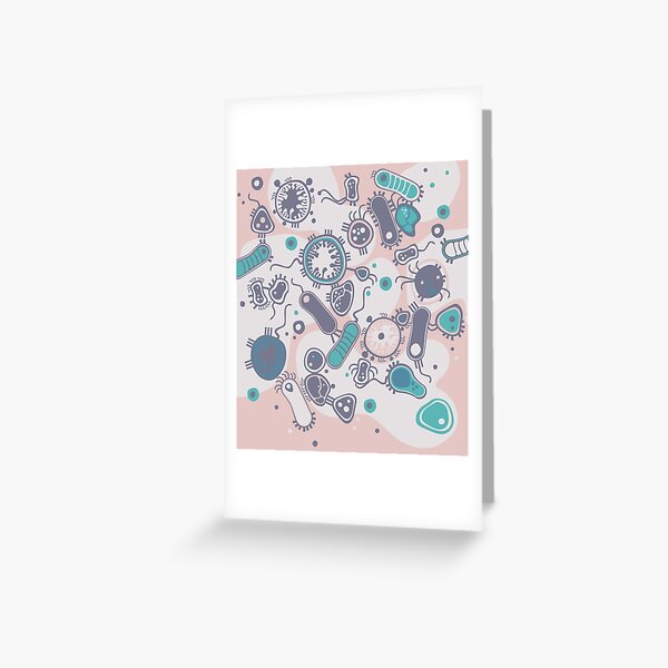Eukaryote (rosa/türkis) Grußkarte