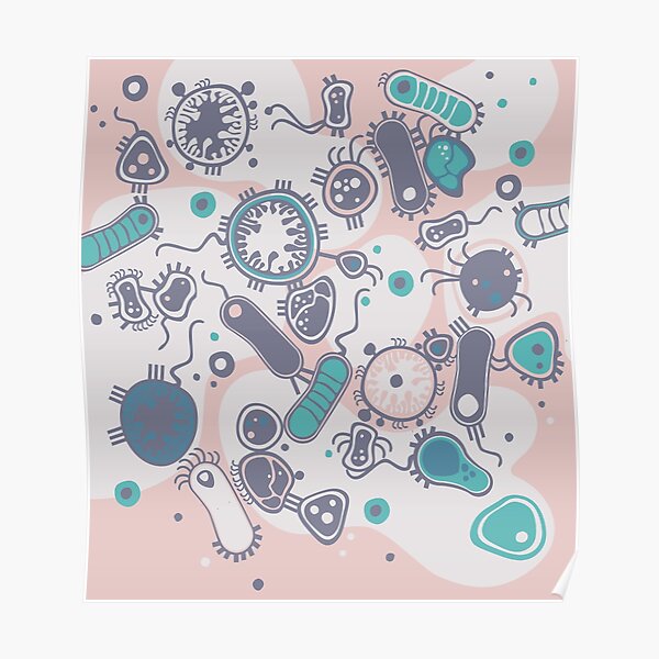 Eukaryote (pink / turquoise) Poster