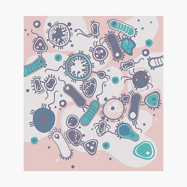 Eukaryote (rosa/türkis) Fotodruck