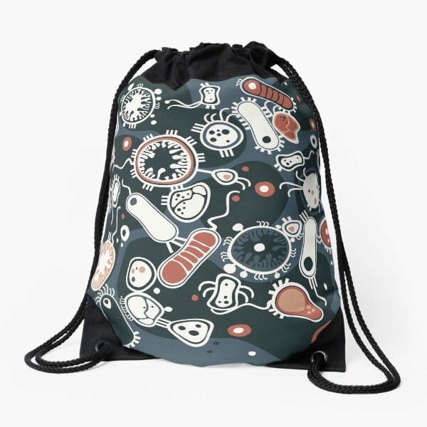 Eukaryote (dark + blue) Drawstring Bag