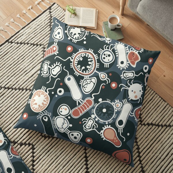 Eukaryote (dark + blue) Floor Pillow