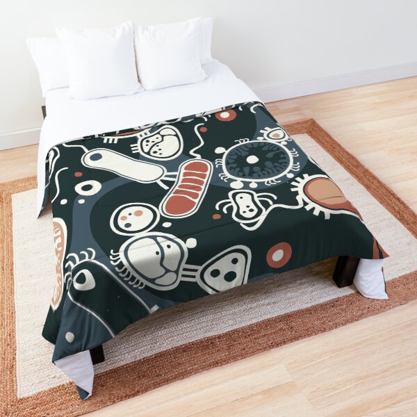 Eukaryote (dark + blue) Comforter