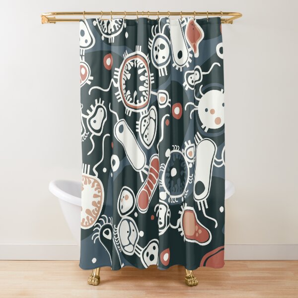 Eukaryote (dark + blue) Shower Curtain