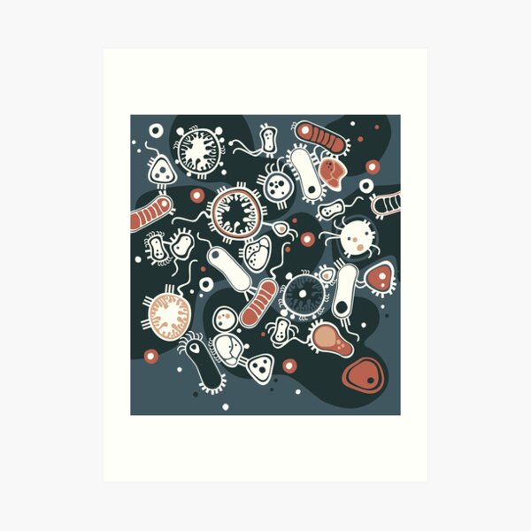Eukaryote (dunkel + blau) Kunstdruck