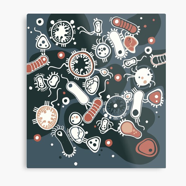 Eukaryote (dark + blue) Metal Print