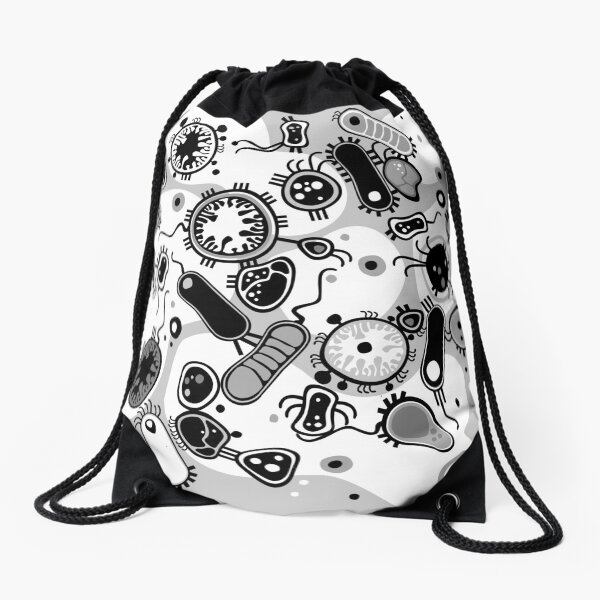 Eukaryote (black / white) Drawstring Bag