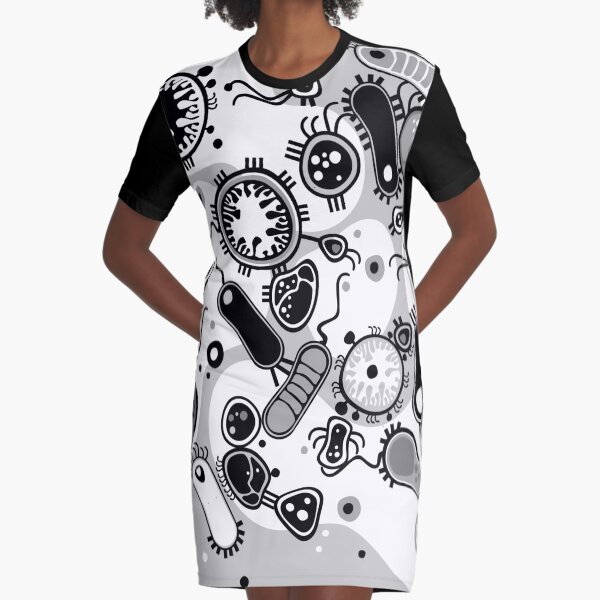 Eukaryote (schwarz/weiß) T-Shirt Kleid