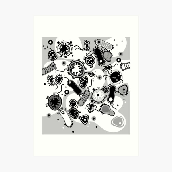 Eukaryote (schwarz/weiß) Kunstdruck