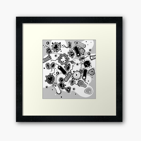 Eukaryote (black / white) Framed Art Print