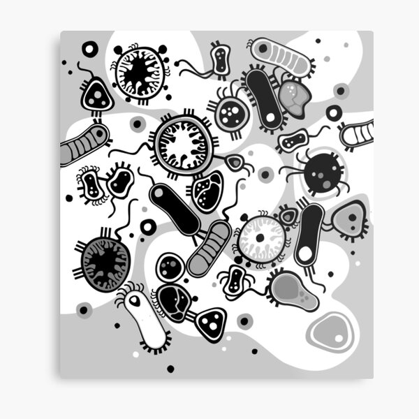 Eukaryote (black / white) Metal Print
