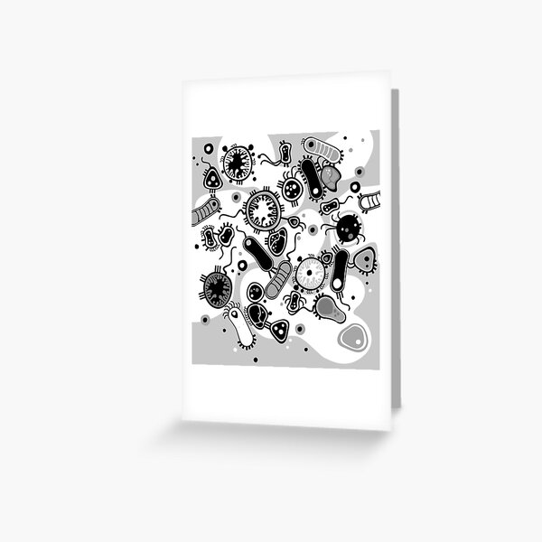 Eukaryote (schwarz/weiß) Grußkarte