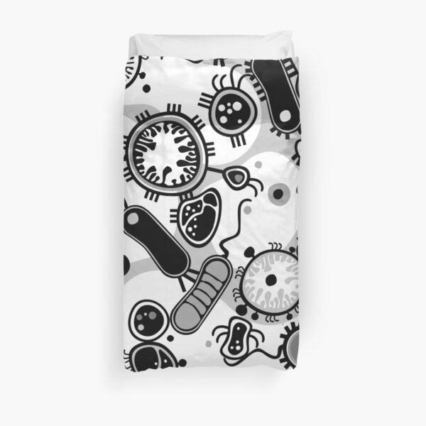 Eukaryote (black / white) Duvet Cover