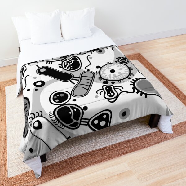 Eukaryote (black / white) Comforter