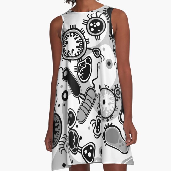 Eukaryote (black / white) A-Line Dress