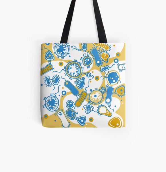 Eukaryote (yellow + blue) All Over Print Tote Bag