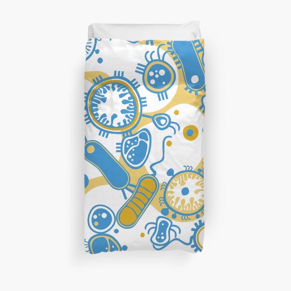 Eukaryote (yellow + blue) Duvet Cover