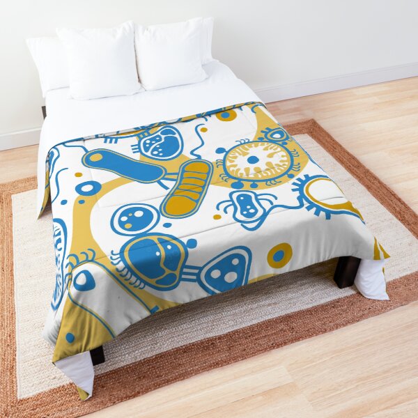 Eukaryote (yellow + blue) Comforter