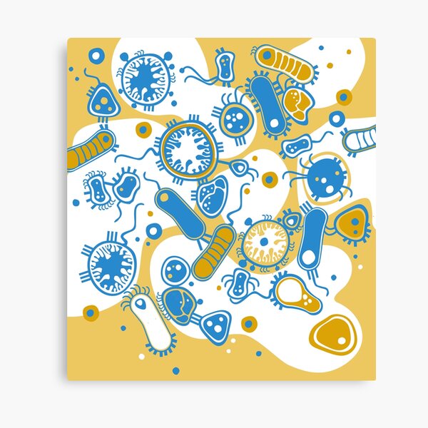Eukaryote (yellow + blue) Canvas Print