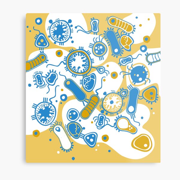 Eukaryote (yellow + blue) Metal Print