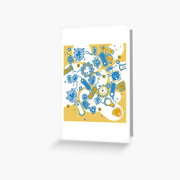 Eukaryote (gelb+ blau) Grußkarte