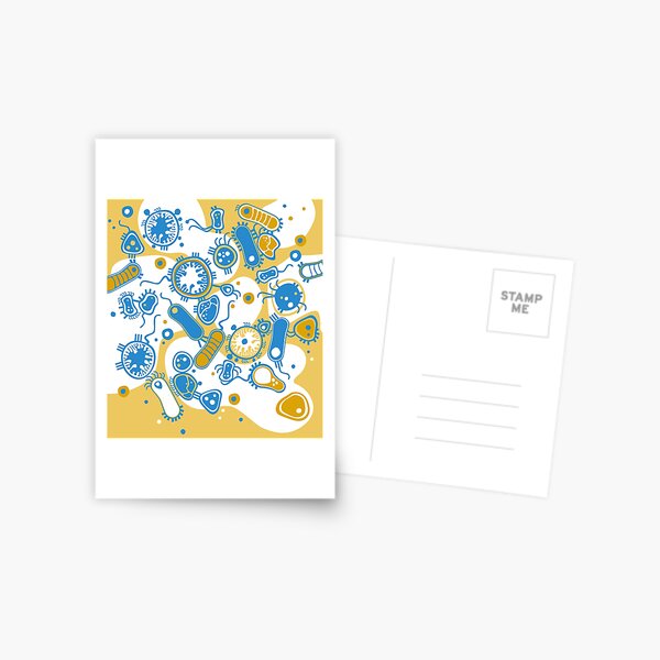Eukaryote (yellow + blue) Postcard