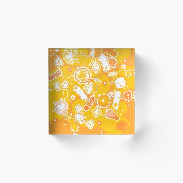 Eukaryote (weiß + gelb) Acrylblock