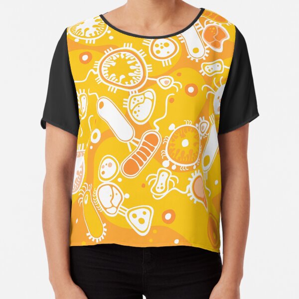 Eukaryote (weiß + gelb) Chiffon Top