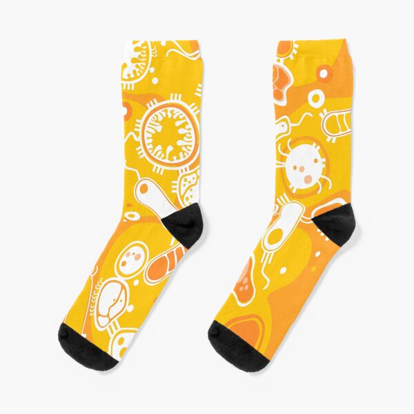 Eukaryote (weiß + gelb) Socken