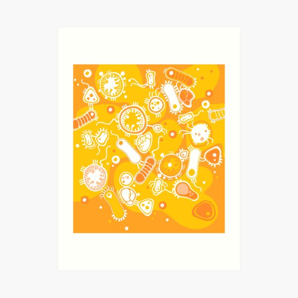 Eukaryote (weiß + gelb) Kunstdruck