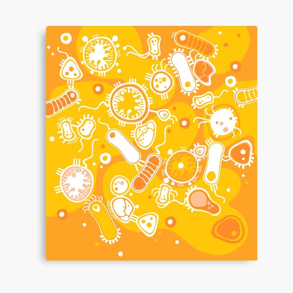 Eukaryote (white + yellow) Canvas Print