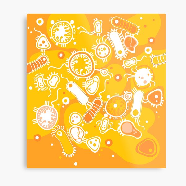 Eukaryote (white + yellow) Metal Print
