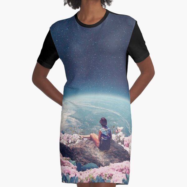 My World Blossomed when I Loved You Graphic T-Shirt Dress