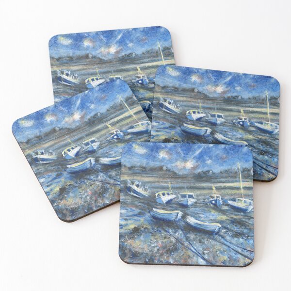 Item preview, Fishing boats at Cemaes Bay, Anglesey art painting designed and sold by Marion Yeo.