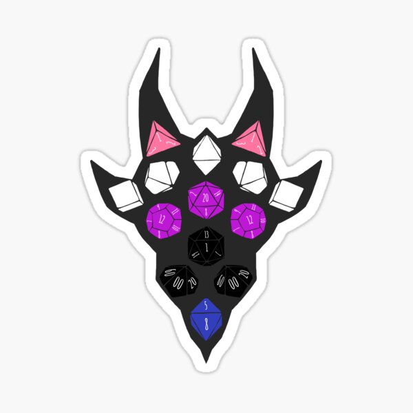 Dice Dragon Pride 2020 Genderfluid Pride Sticker