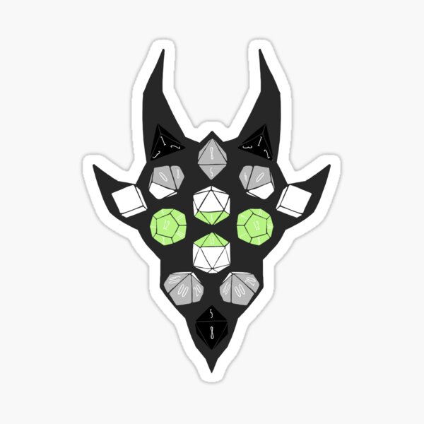 Dice Dragon Pride 2020 Agender Pride Sticker