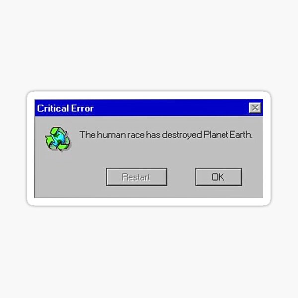 Vista previa del artículo con la obra «Error crítico», diseñado y vendido por SkookumMusings.
