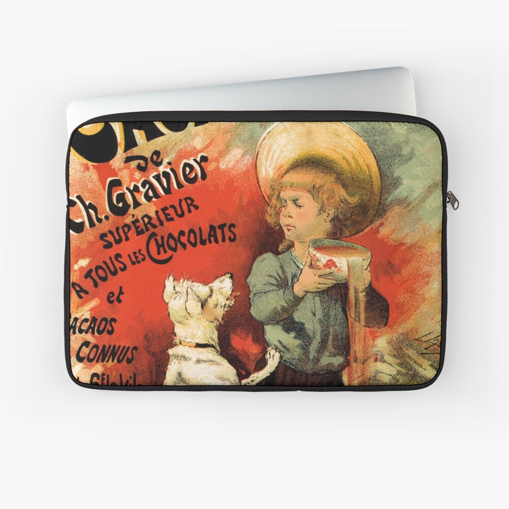 Vintage French hot chocolate advert, boy, white dog Art Board Print for  Sale by aapshop