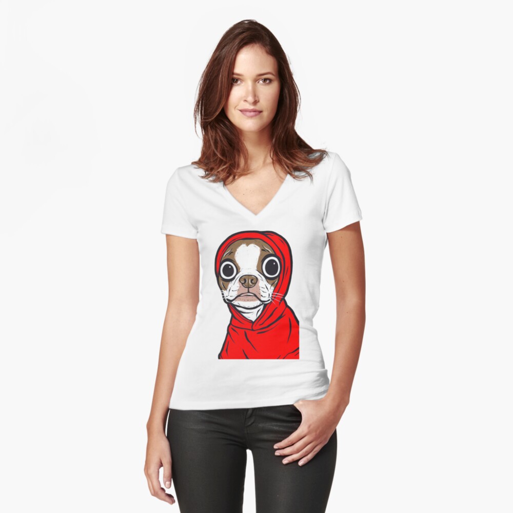 Item preview, Fitted V-Neck T-Shirt designed and sold by turddemon.