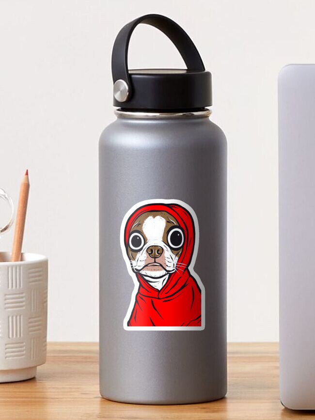 Thumbnail 1 of 3, Sticker, Brown Boston Terrier Hoodie designed and sold by turddemon.