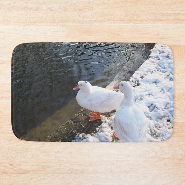 Item preview, WHITE DUCKS WALKING ON THE WINTER SNOW TUSCANY FLORENCE Photo designed and sold by BulganLumini.