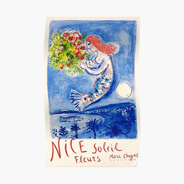 Affiche de voyage - Marc Chagall - Nice Soleil Fleurs Poster