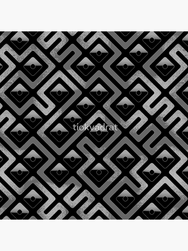 Maze Abstract Pattern - Black / Gray by tiokvadrat