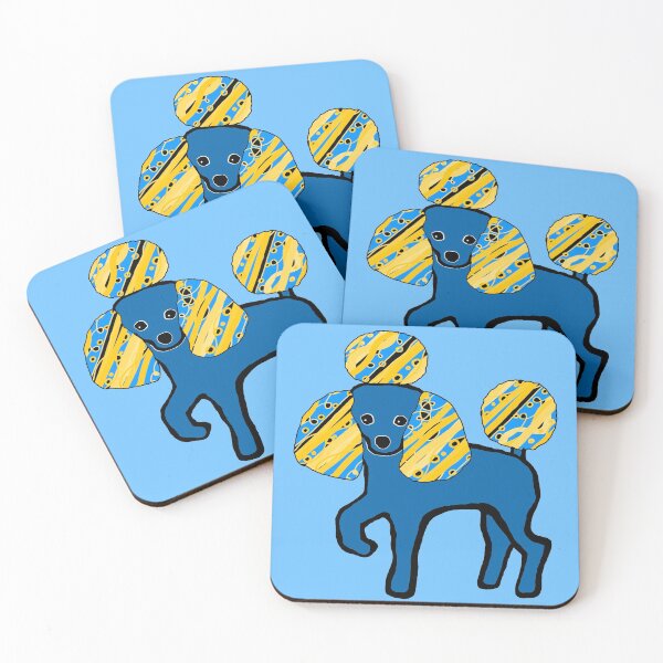 Item preview, Poodle Fanciness -- Yellow and Blue designed and sold by Clare Wuellner.
