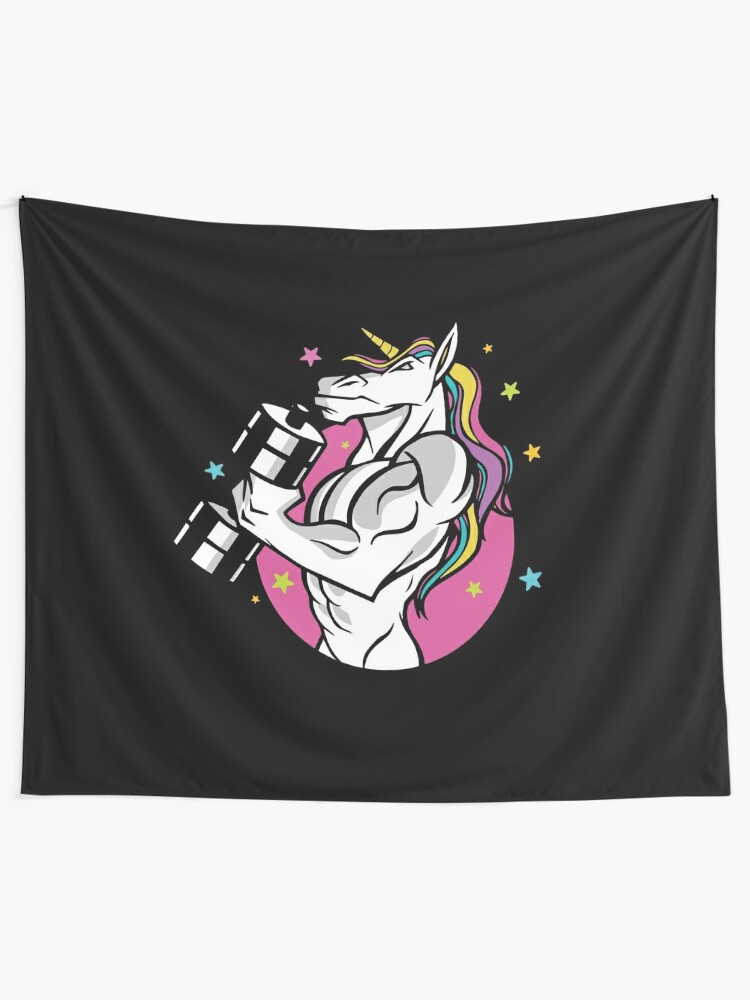 Workout Gym UNICORN Fitness MUSCULAR Tapestry For Sale By Mido Redbubble