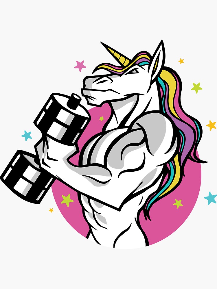 Unicorn Fitness Sticker Unicorn Gym Workout Decals Bodybuilding Sticker  Weightlifting Bodybuilder Sticker Fitness Lover Gifts 